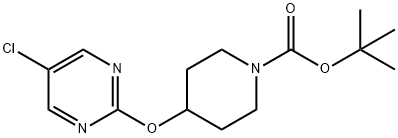 4-(5-Chloro-pyrimidin-2-yloxy)-piperidine-1-carboxylic acid tert-butylester Struktur