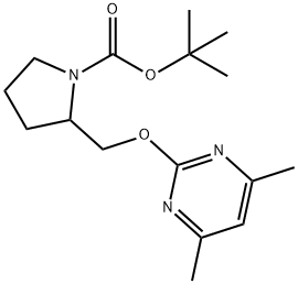 2-(4,6-Dimethyl-pyrimidin-2-yloxymethyl)-pyrrolidine-1-carboxylic acid tert-butyl ester Struktur