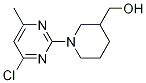 [1-(4-Chloro-6-methyl-pyrimidin-2-yl)-piperidin-3-yl]-methanol Struktur