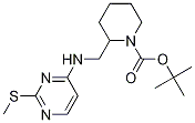 2-[(2-Methylsulfanyl-pyrimidin-4-ylamino)-methyl]-piperidine-1-carboxylic acid tert-butyl ester Struktur