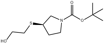 (R)-3-(2-Hydroxy-ethylsulfanyl)-pyrrolidine-1-carboxylic acid tert-butyl ester Struktur