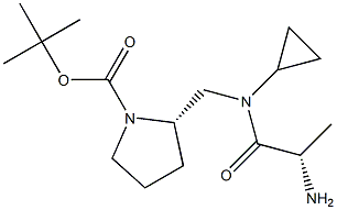 (S)-2-{[((S)-2-AMino-propionyl)-cyclopropyl-aMino]-Methyl}-pyrrolidine-1-carboxylic acid tert-butyl ester Struktur