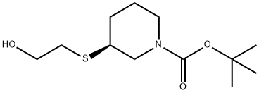 (S)-3-(2-Hydroxy-ethylsulfanyl)-piperidine-1-carboxylic acid tert-butyl ester Struktur