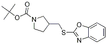 3-(Benzooxazol-2-ylsulfanylMethyl)-
pyrrolidine-1-carboxylic acid tert-
butyl ester Struktur