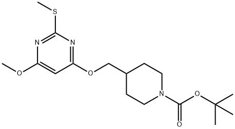 4-(6-Methoxy-2-Methylsulfanyl-pyriMidin-4-yloxyMethyl)-piperidine-1-carboxylic acid tert-butyl ester Struktur