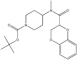 4-[(2,3-Dihydro-benzo[1,4]dioxine-2-carbonyl)-Methyl-aMino]-piperidine-1-carboxylic acid tert-butyl ester Struktur