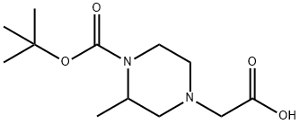 4-CarboxyMethyl-2-Methyl-piperazine-1-carboxylic acid tert-butyl ester Struktur