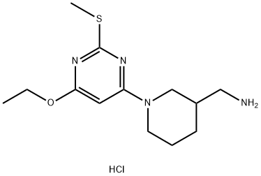 C-[1-(6-Ethoxy-2-Methylsulfanyl-pyriMidin-4-yl)-piperidin-3-yl]-MethylaMine hydrochloride Struktur