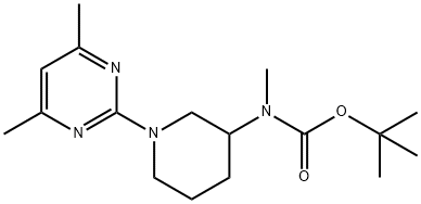 [1-(4,6-Dimethyl-pyrimidin-2-yl)-piperidin-3-yl]-methyl-carbamic acid tert-butyl ester Struktur