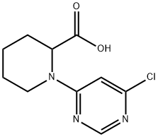 1-(6-Chloro-pyrimidin-4-yl)-piperidine-2-carboxylic acid Struktur