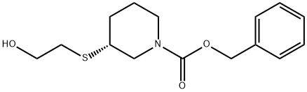 (R)-3-(2-Hydroxy-ethylsulfanyl)-piperidine-1-carboxylic acid benzyl ester Struktur