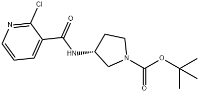 (R)-3-[(2-Chloro-pyridine-3-carbonyl)-aMino]-pyrrolidine-1-carboxylic acid tert-butyl ester Struktur