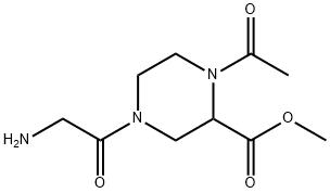 1-Acetyl-4-(2-aMino-acetyl)-piperazine-2-carboxylic acid Methyl ester Struktur