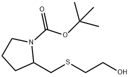 2-(2-Hydroxy-ethylsulfanylMethyl)-pyrrolidine-1-carboxylic acid tert-butyl ester Struktur