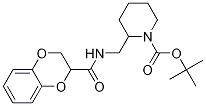 2-{[(2,3-Dihydro-benzo[1,4]dioxine-2-carbonyl)-aMino]-Methyl}-piperidine-1-carboxylic acid tert-butyl ester Struktur