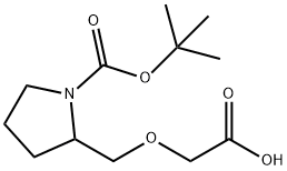 2-CarboxyMethoxyMethyl-pyrrolidine-1-carboxylic acid tert-butyl ester Struktur