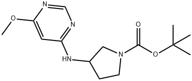 3-(6-Methoxy-pyriMidin-4-ylaMino)-pyrrolidine-1-carboxylic acid tert-butyl ester Struktur