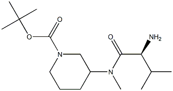 3-[((S)-2-AMino-3-Methyl-butyryl)-Methyl-aMino]-piperidine-1-carboxylic acid tert-butyl ester Struktur