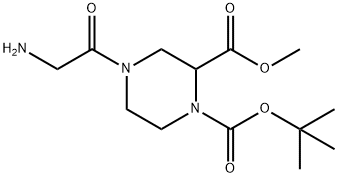 4-(2-AMino-acetyl)-piperazine-1,2-dicarboxylic acid 1-tert-butyl ester 2-Methyl ester Struktur