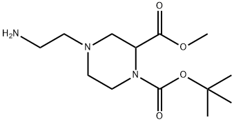 4-(2-AMino-ethyl)-piperazine-1,2-dicarboxylic acid 1-tert-butyl ester 2-Methyl ester Struktur