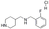 (2-Fluoro-benzyl)-piperidin-4-ylmethyl-amine hydrochloride Struktur