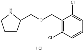 2-(2,6-Dichloro-benzyloxymethyl)-pyrrolidine hydrochloride Struktur