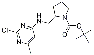 2-[(2-Chloro-6-methyl-pyrimidin-4-ylamino)-methyl]-pyrrolidine-1-carboxylic acid tert-butyl ester Struktur