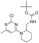 [1-(2-Chloro-6-methyl-pyrimidin-4-yl)-piperidin-2-ylmethyl]-carbamic acid tert-butyl ester Struktur