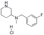 (3-Fluoro-benzyl)-methyl-piperidin-3-yl-amine hydrochloride Struktur