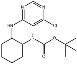 [2-(6-Chloro-pyrimidin-4-ylamino)-cyclohexyl]-carbamic acid tert-butyl ester Struktur