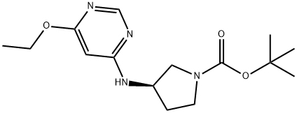 (R)-3-(6-Ethoxy-pyriMidin-4-ylaMino)-pyrrolidine-1-carboxylic acid tert-butyl ester Struktur