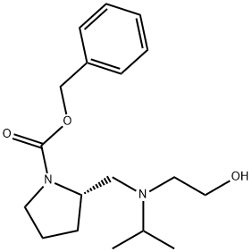 (S)-2-{[(2-Hydroxy-ethyl)-isopropyl-aMino]-Methyl}-pyrrolidine-1-carboxylic acid benzyl ester Struktur