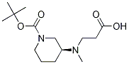 (S)-3-(CarboxyMethyl-ethyl-aMino)-piperidine-1-carboxylic acid tert-butyl ester Struktur