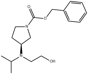 (S)-3-[(2-Hydroxy-ethyl)-isopropyl-aMino]-pyrrolidine-1-carboxylic acid benzyl ester Struktur