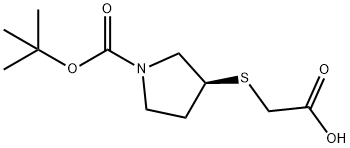 (S)-3-CarboxyMethylsulfanyl-pyrrolidine-1-carboxylic acid tert-butyl  ester Struktur