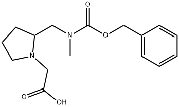 {2-[(Benzyloxycarbonyl-Methyl-aMino)-Methyl]-pyrrolidin-1-yl}-acetic acid Struktur