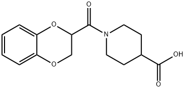 1-(2,3-Dihydro-benzo[1,4]dioxine-2-carbonyl)-piperidine-4-carboxylic acid Struktur