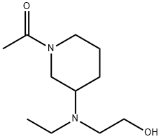 1-{3-[Ethyl-(2-hydroxy-ethyl)-aMino]-piperidin-1-yl}-ethanone Struktur