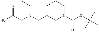 3-[(CarboxyMethyl-ethyl-aMino)-Methyl]-piperidine-1-carboxylic acid tert-butyl ester Struktur