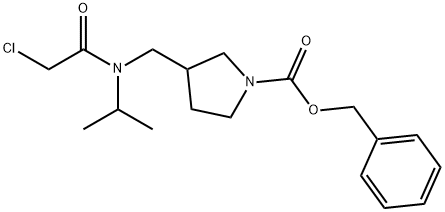 3-{[(2-Chloro-acetyl)-isopropyl-aMino]-Methyl}-pyrrolidine-1-carboxylic acid benzyl ester Struktur