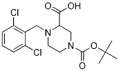 4-(2,6-Dichloro-benzyl)-piperazine-1,3-dicarboxylic acid 1-tert-butyl ester Struktur