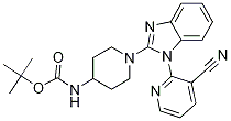 tert-butyl 1-(1-(3-cyanopyridin-2-yl)-1H-benzo[d]iMidazol-2-yl)piperidin-4-ylcarbaMate Struktur