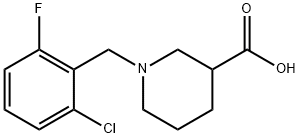 1-(2-chloro-6-fluorobenzyl)piperidine-3-carboxylic acid Struktur