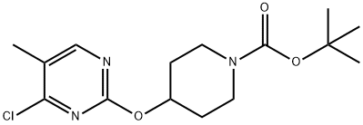 4-(4-Chloro-5-methyl-pyrimidin-2-yloxy)-piperidine-1-carboxylic acid tert-butyl ester Struktur