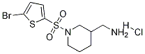 C-[1-(5-Bromo-thiophene-2-sulfonyl)-piperidin-3-yl]-methylamine hydrochloride Struktur