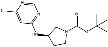 (R)-3-(6-Chloro-pyrimidin-4-ylamino)-pyrrolidine-1-carboxylic acid tert-butyl ester Struktur