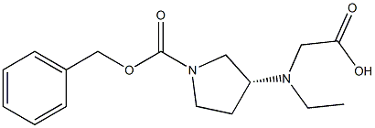 (R)-3-(CarboxyMethyl-ethyl-aMino)-pyrrolidine-1-carboxylic acid benzyl ester Struktur