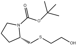 (S)-2-(2-Hydroxy-ethylsulfanylMethyl)-pyrrolidine-1-carboxylic acid tert-butyl ester Struktur