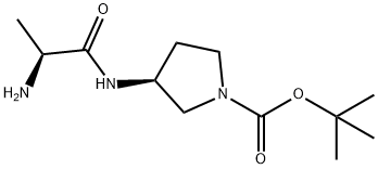 (S)-3-((S)-2-AMino-propionylaMino)-pyrrolidine-1-carboxylic acid tert-butyl ester Struktur