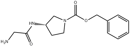 (S)-3-(2-AMino-acetylaMino)-pyrrolidine-1-carboxylic acid benzyl ester Struktur